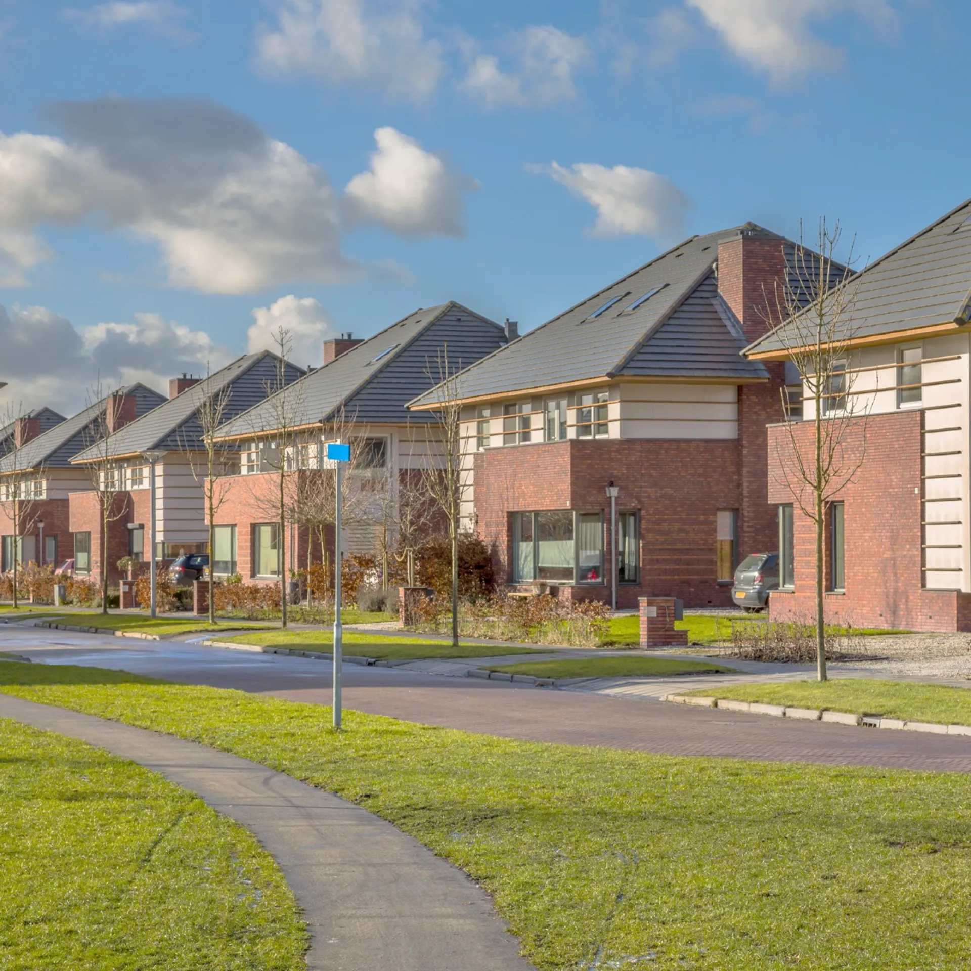 Huizen in woonwijk